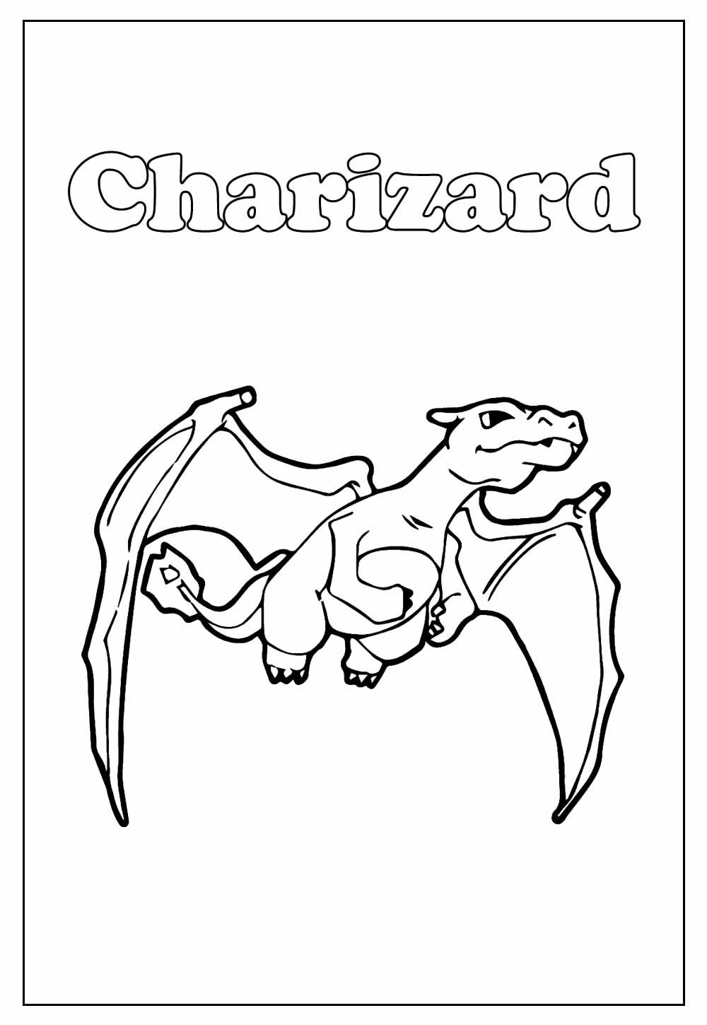 Desenho com nome de Charizard