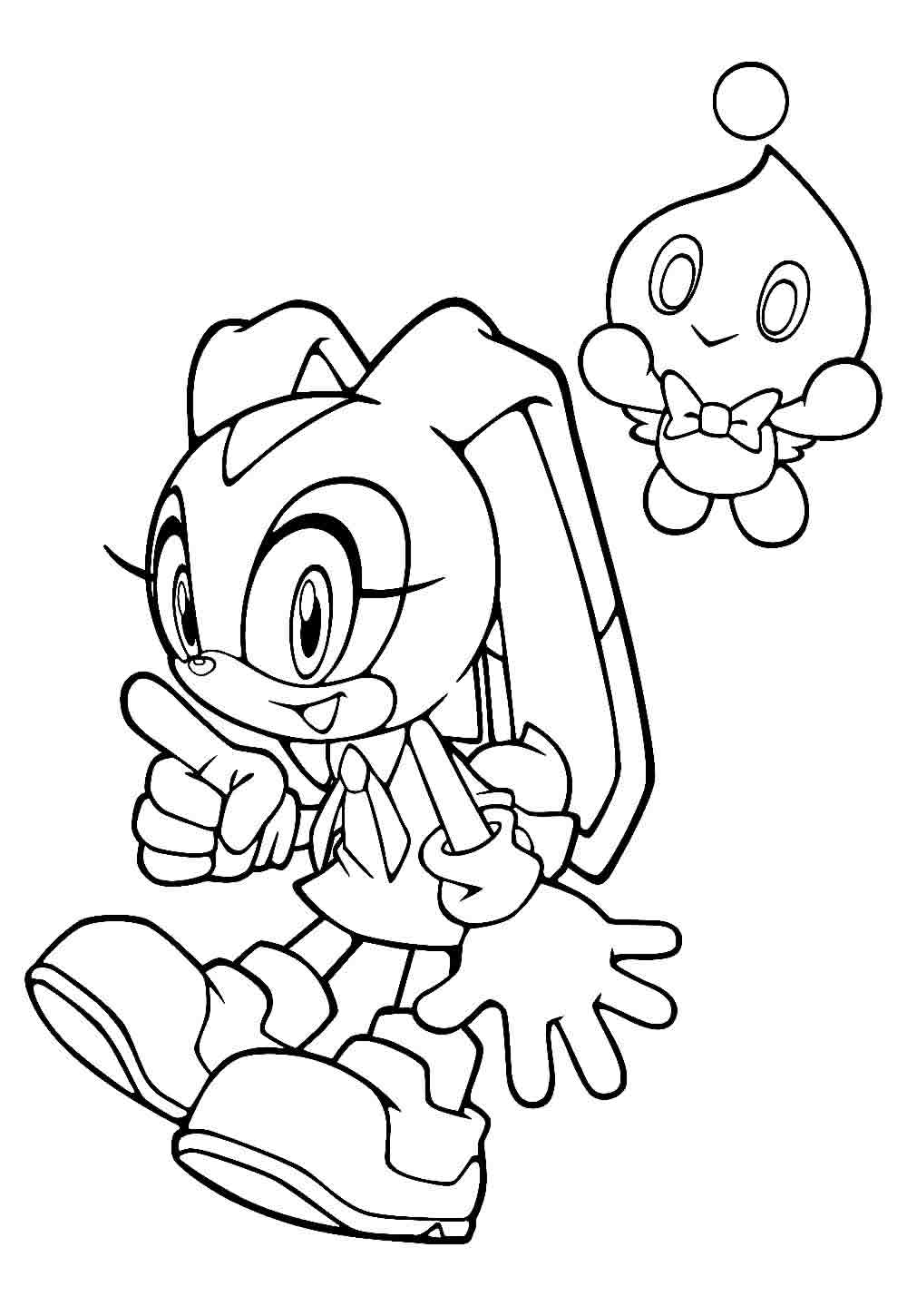 Cream the Rabbit e Cheese para colorir