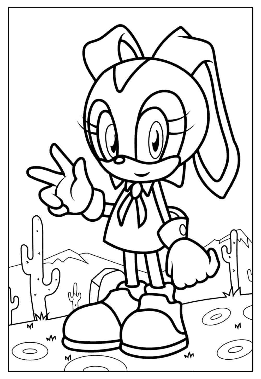 Desenho de Cream the Rabbit para colorir