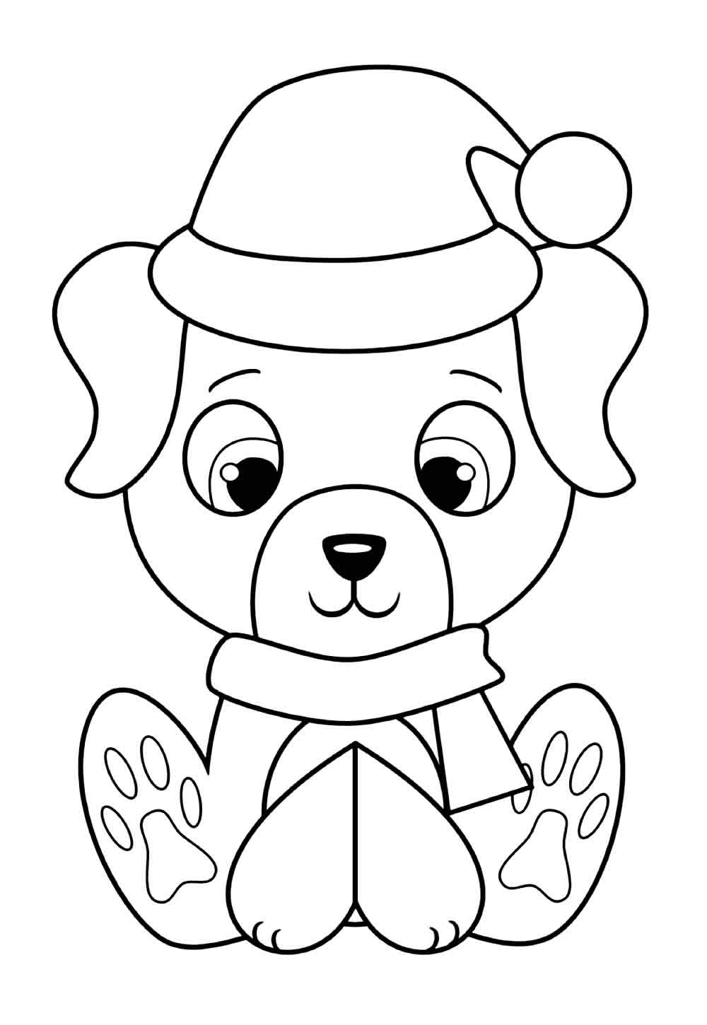 Desenho de Cachorrinho para colorir - Natal