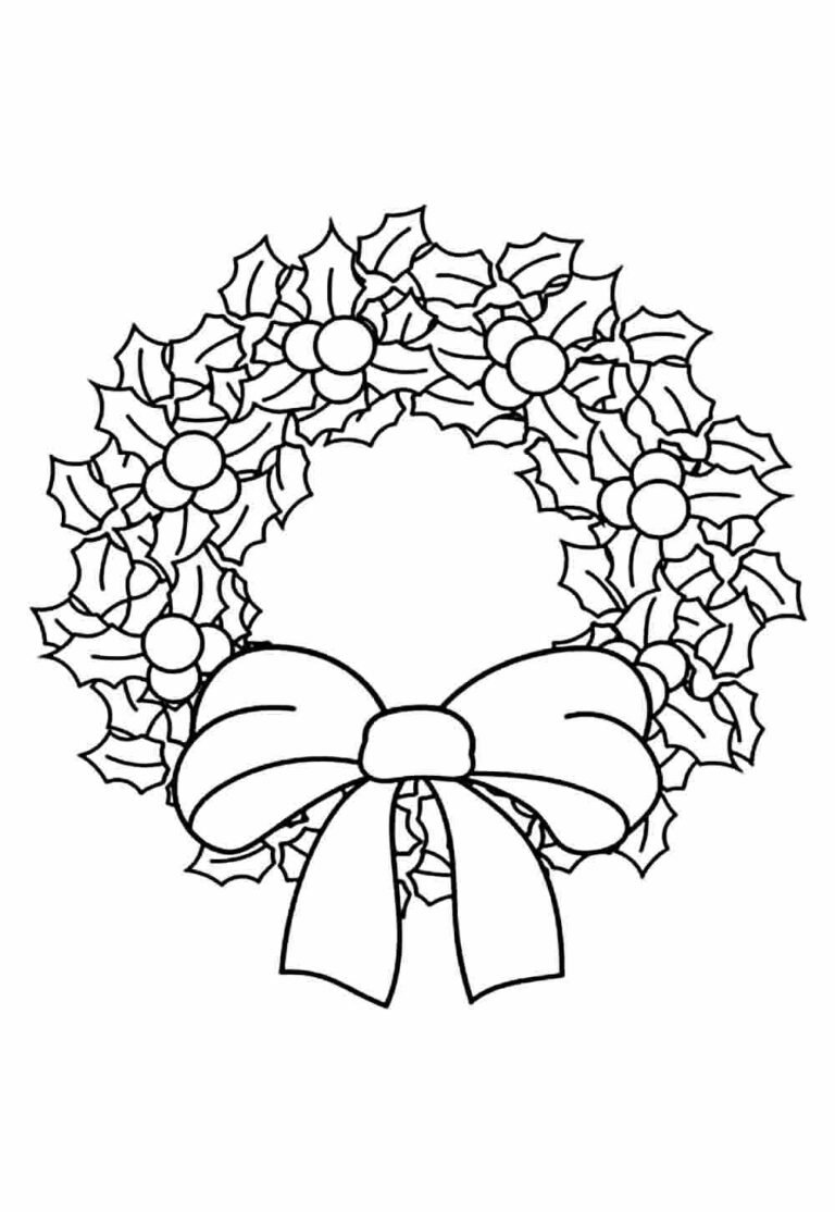 Desenhos de Guirlandas de Natal para colorir - Bora Colorir