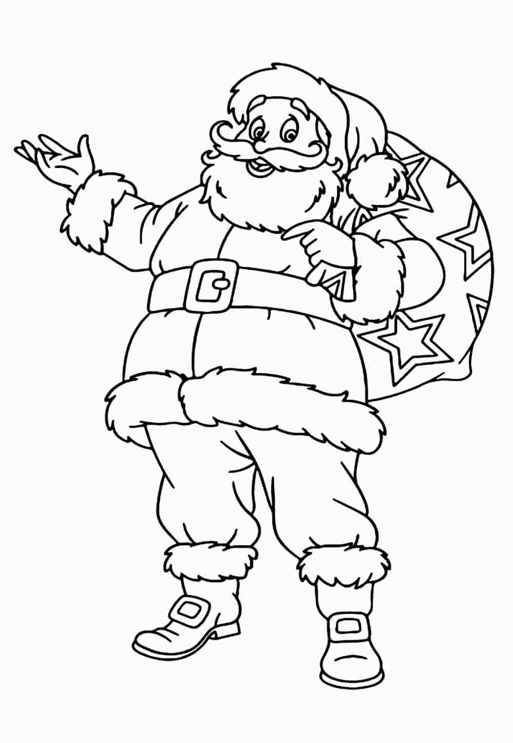 Desenho de Papai Noel para colorir e imprimir