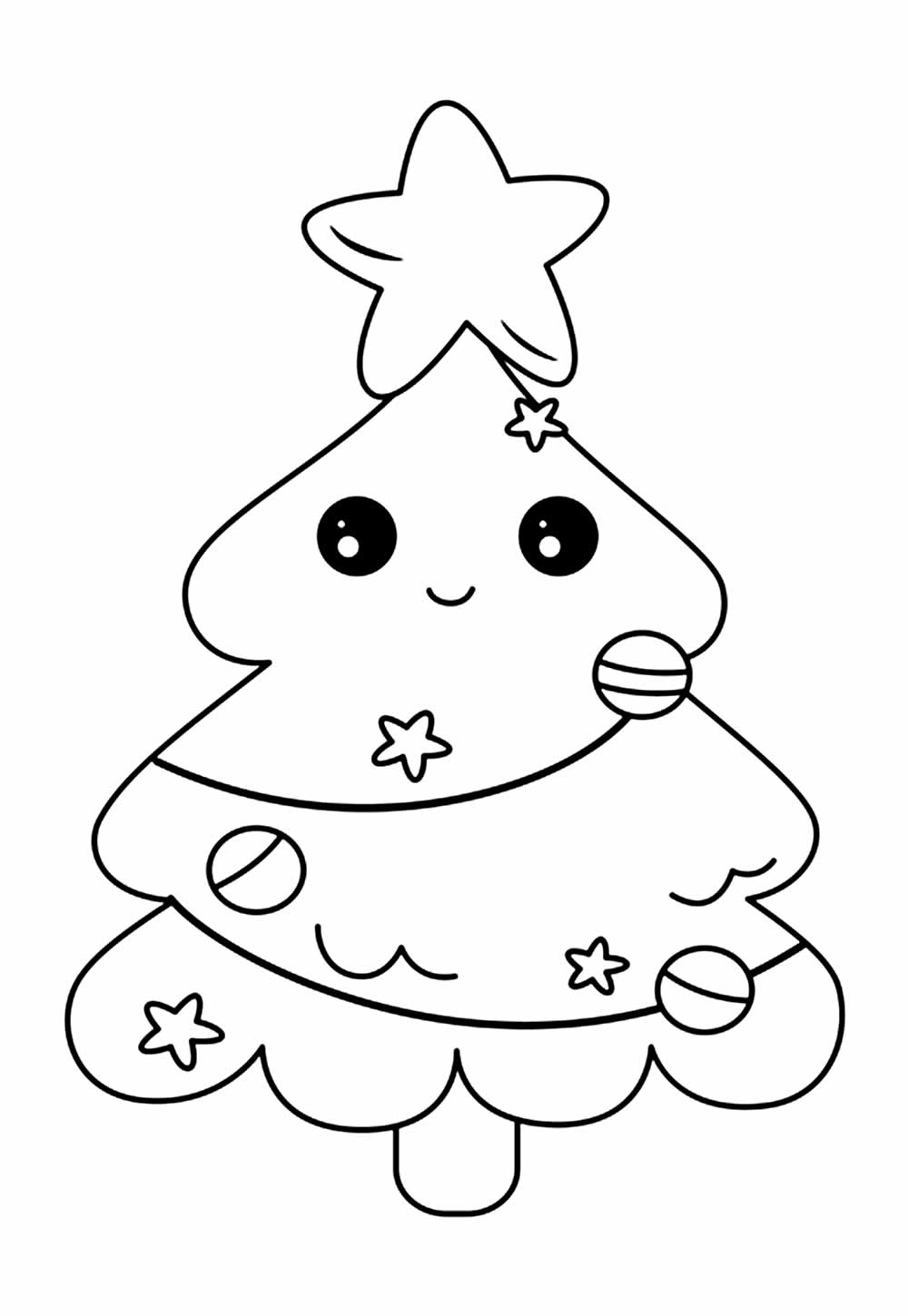 Desenhos de Natal Kawaii para colorir - Bora Colorir
