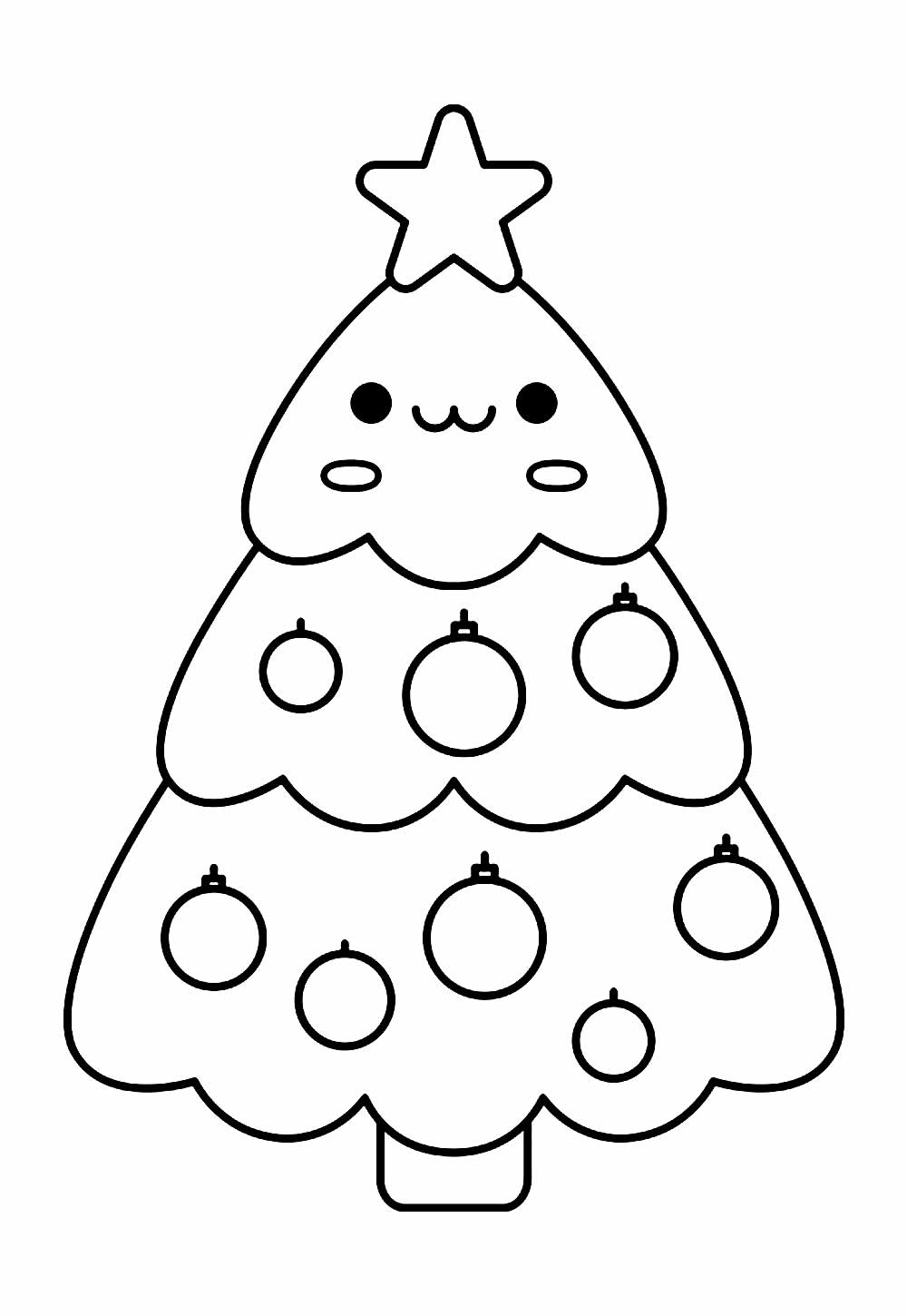 Desenhos de Natal Kawaii para colorir - Bora Colorir