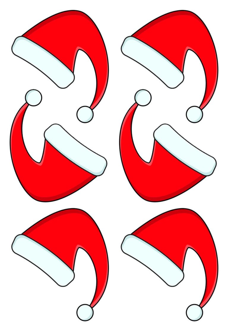 Imagem de Gorro de Natal para Imprimir - Bora Colorir