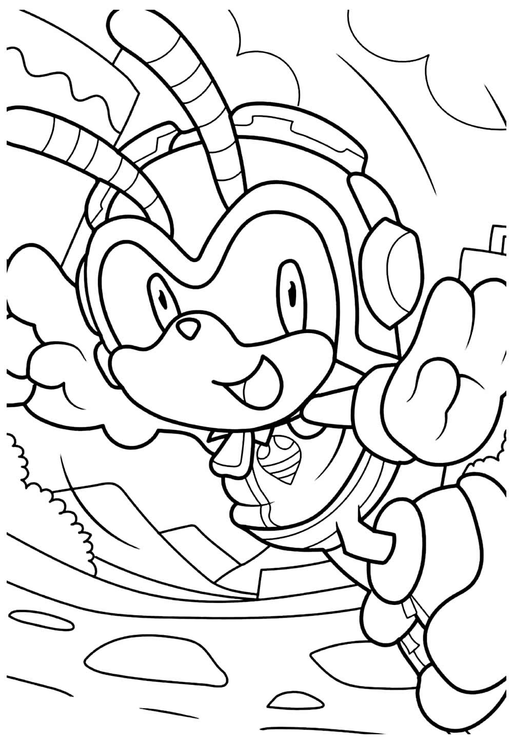 Charmy Bee para imprimir e colorir