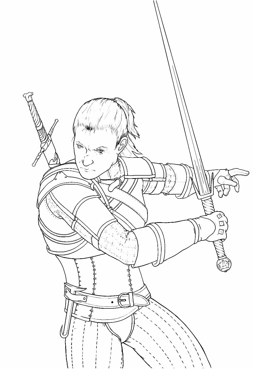 Desenho de The Witcher para pintar