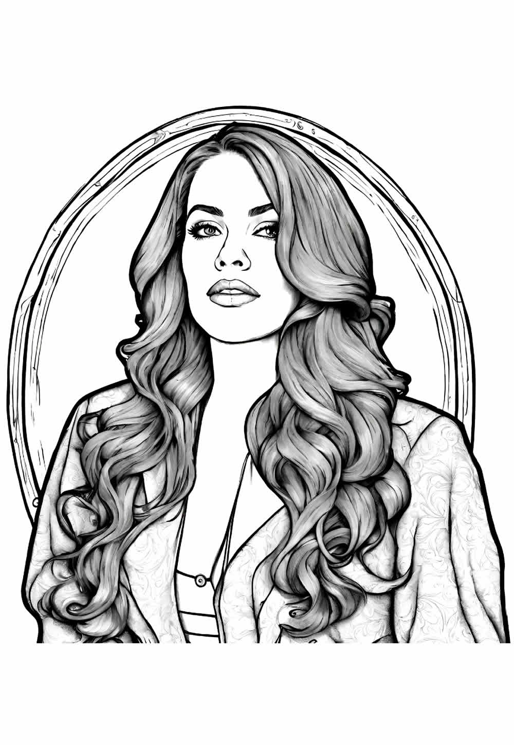 Cantora Lana Del Rey para colorir