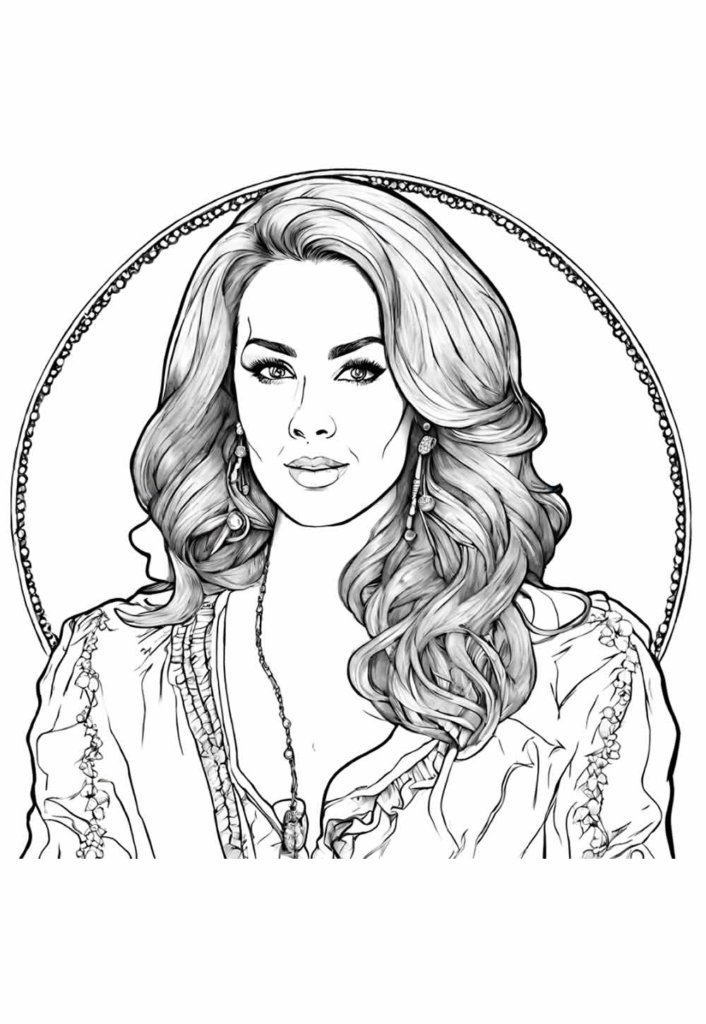 Desenho para colorir de Cantora