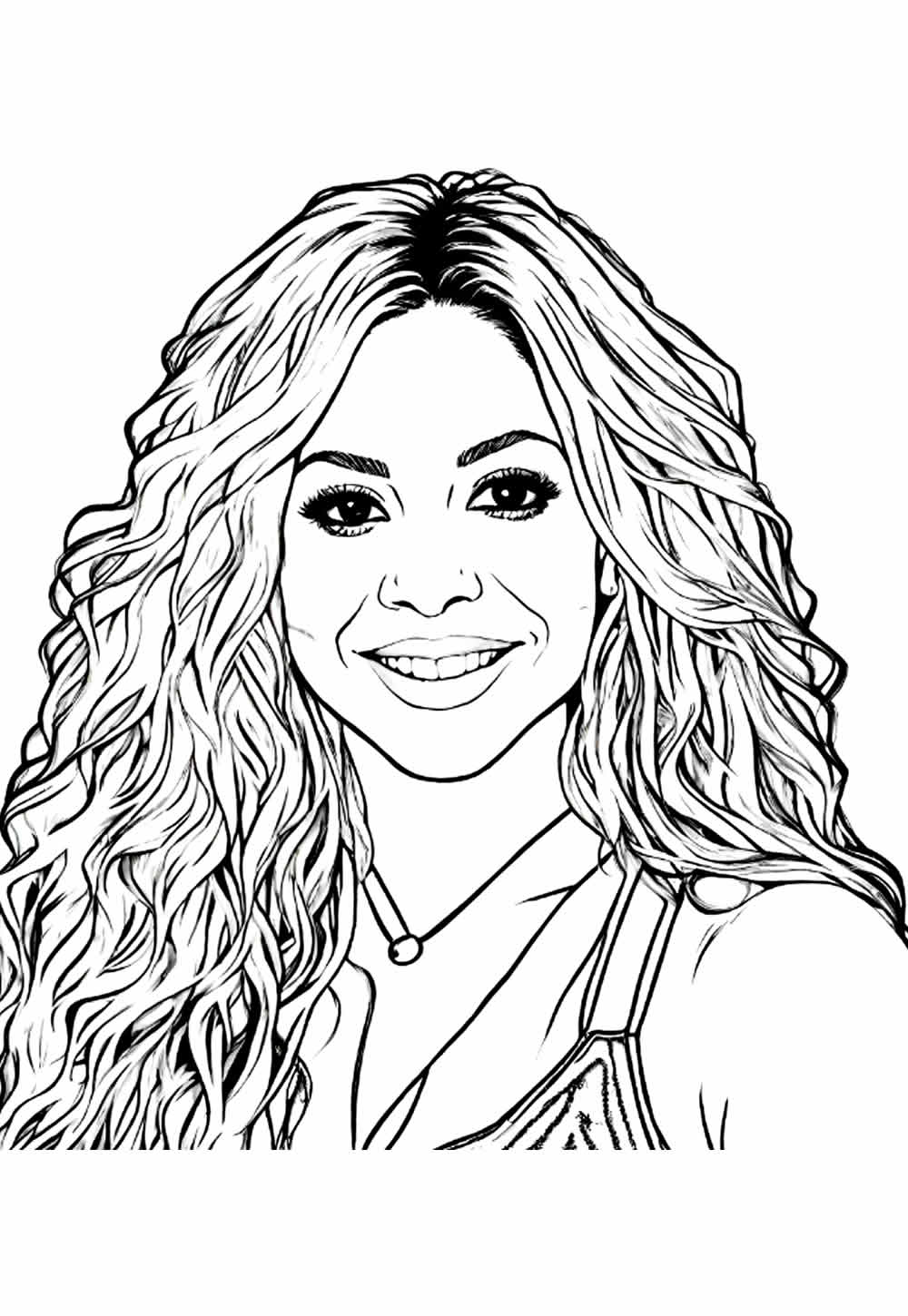 Desenho da Shakira para colorir