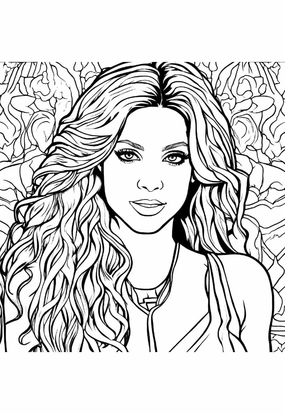 Shakira para colorir