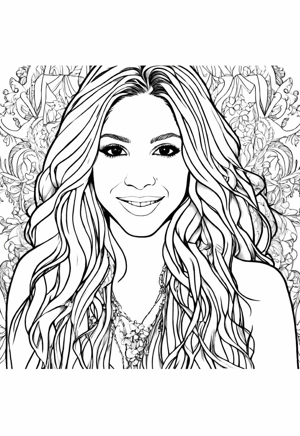 Shakira para imprimir e colorir