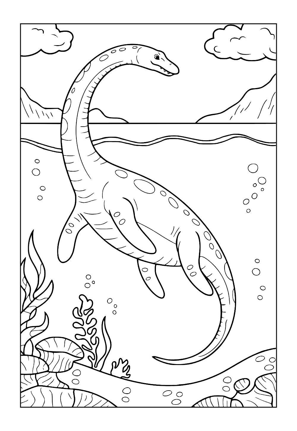 Desenho de Dinossauro para pintar