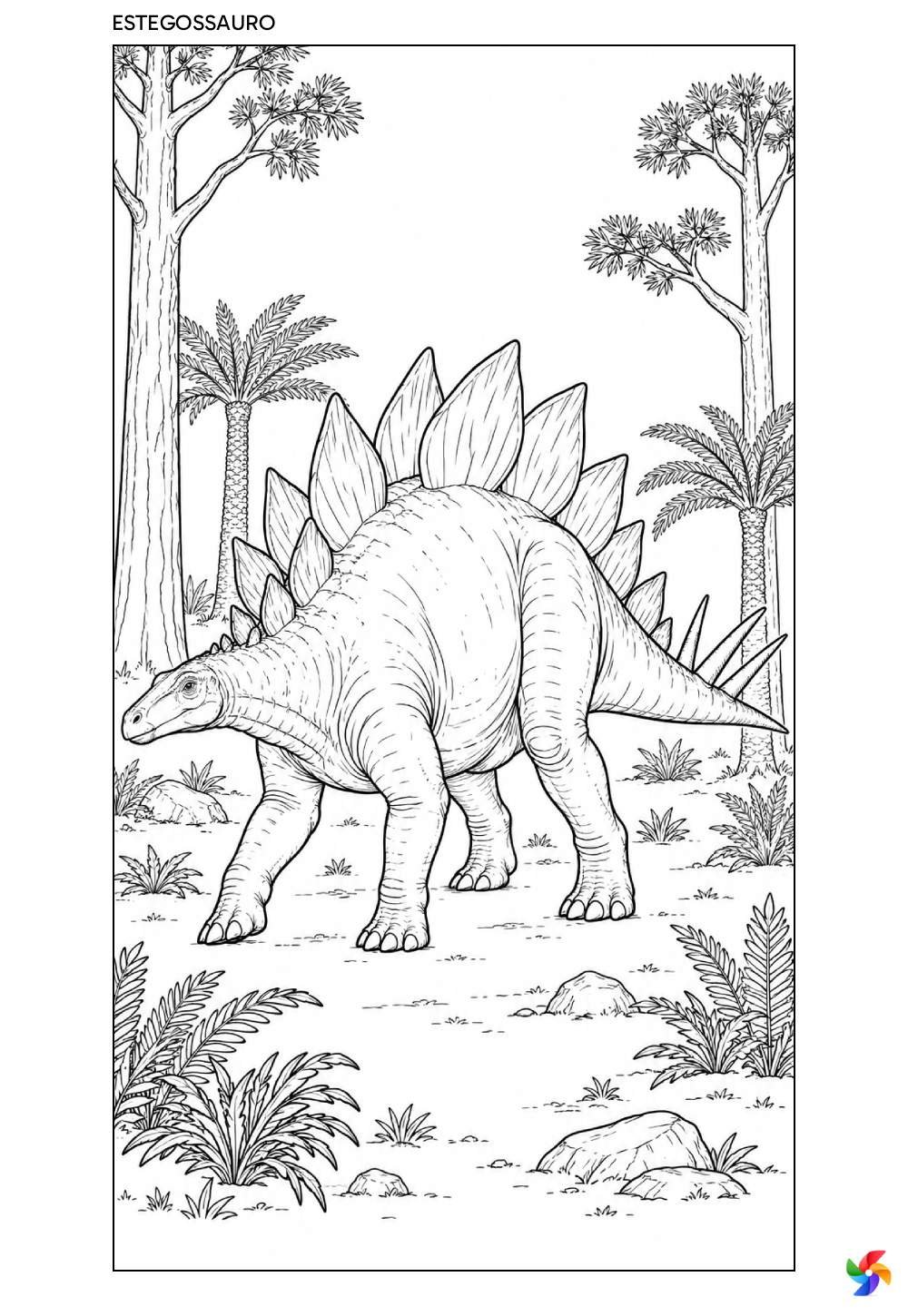 Dinossauro para colorir e pintar