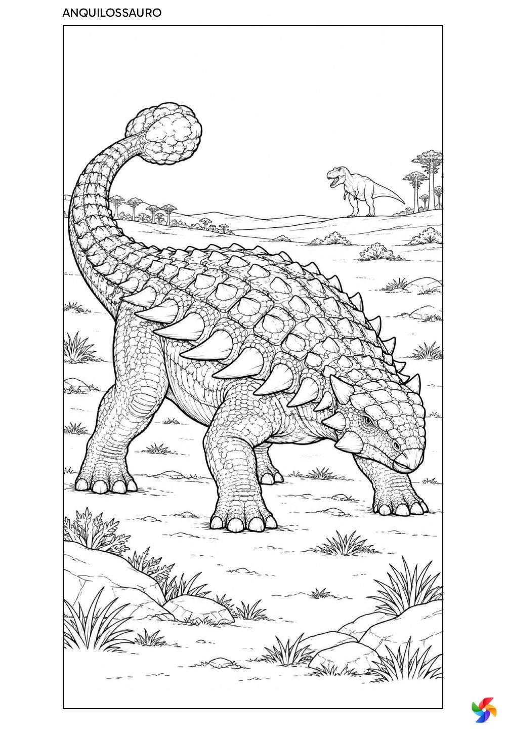 Desenho Realista de Dinossauro para colorir