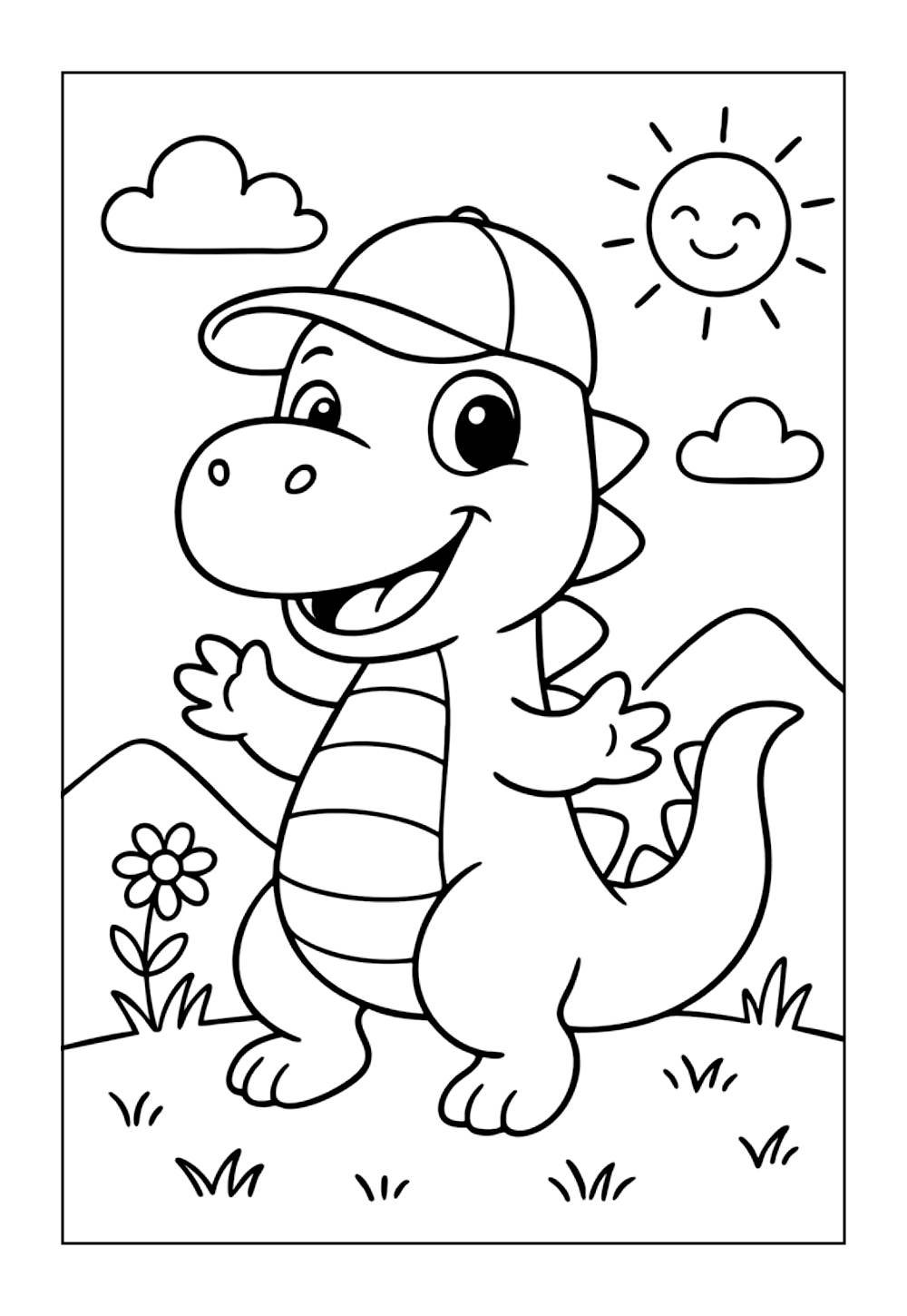 Dinossauro Fofo para Pintar