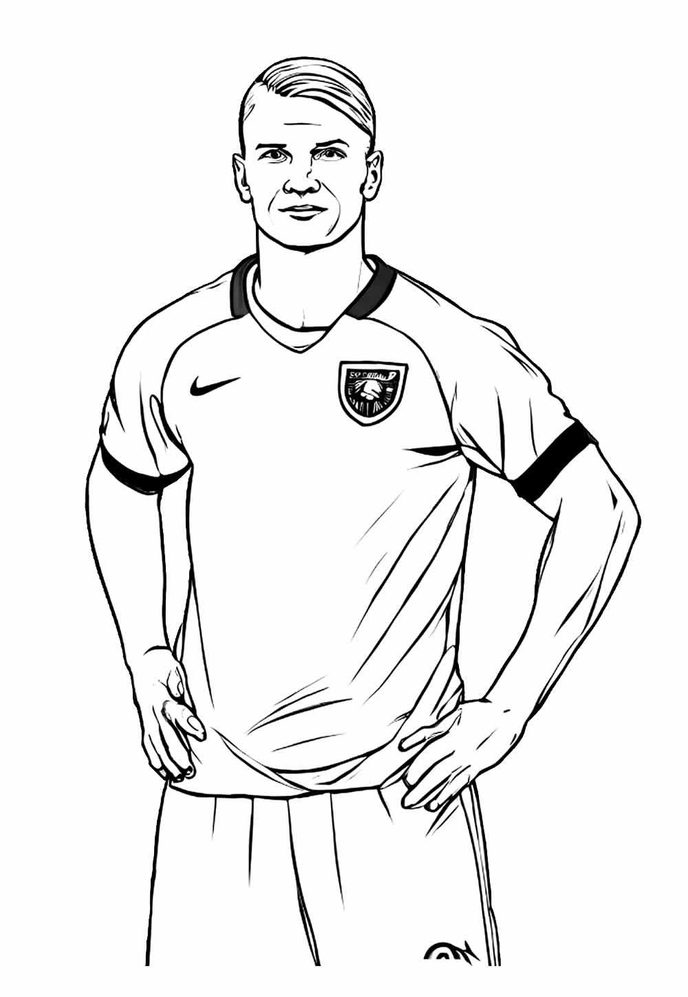 Desenho de jogador de futebol para pintar