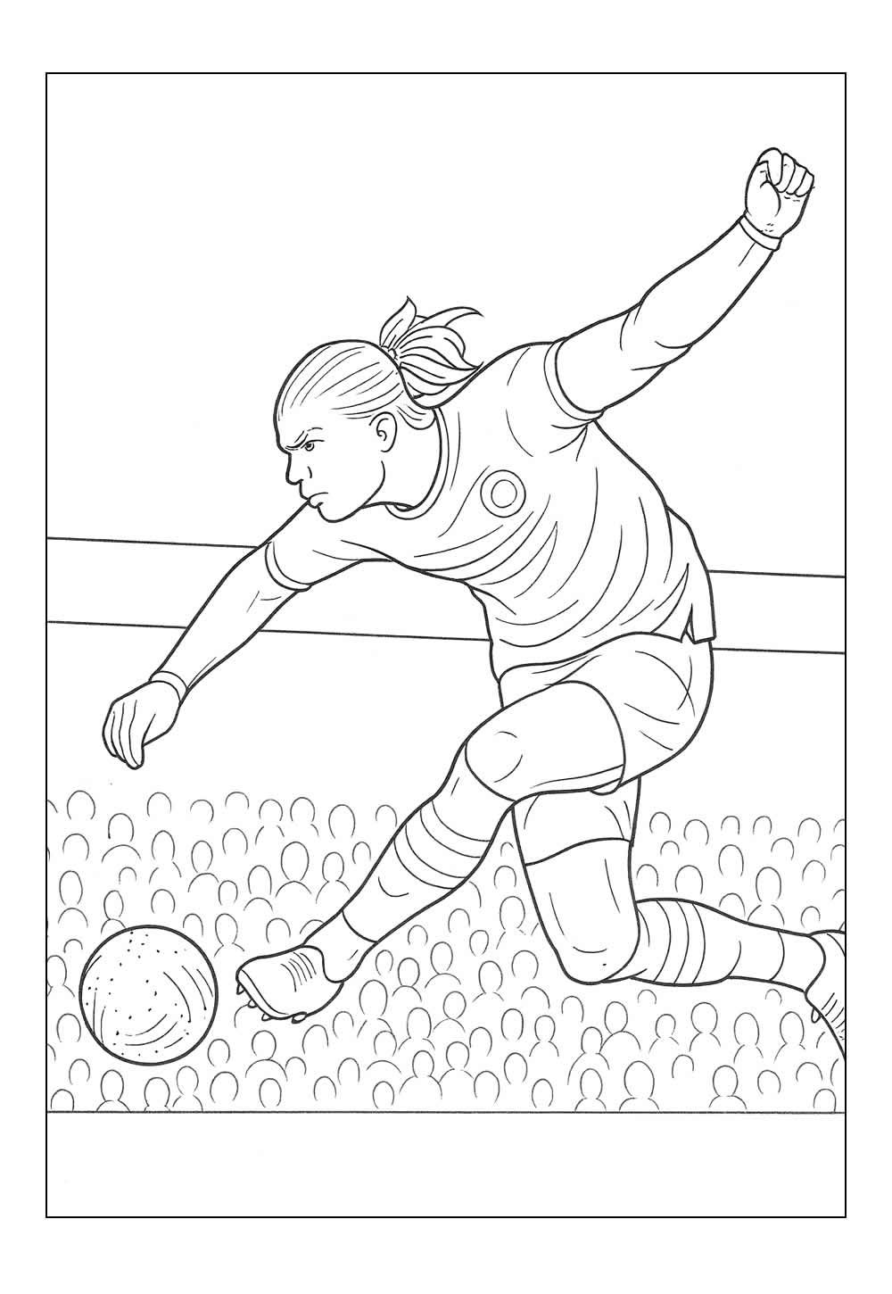 Desenho de Haaland jogando futebol para colorir