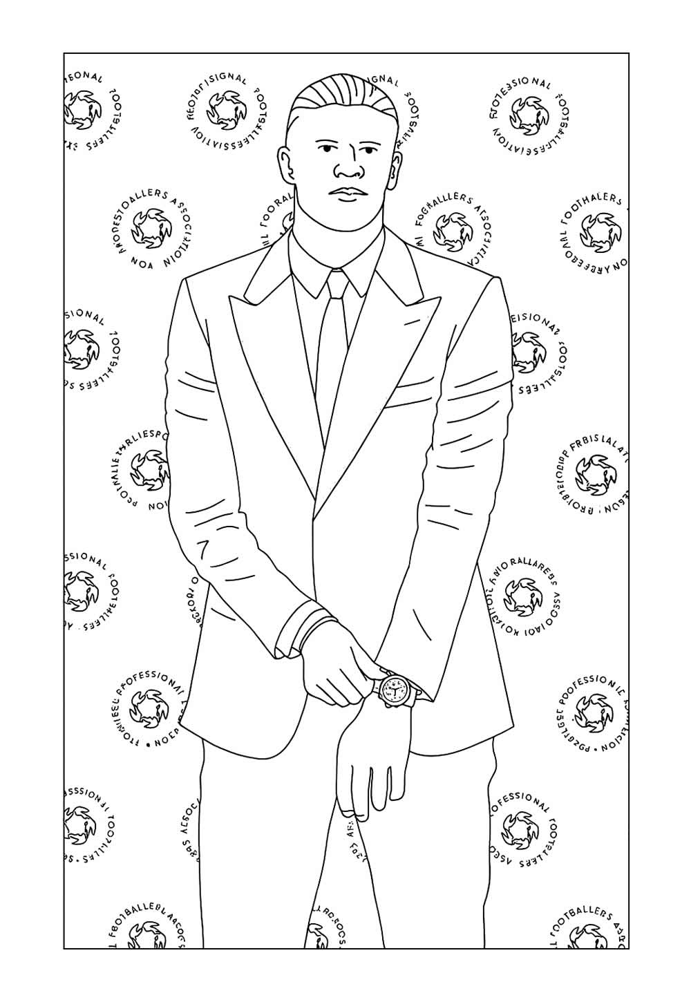 Desenho de Haaland de Paletó para colorir