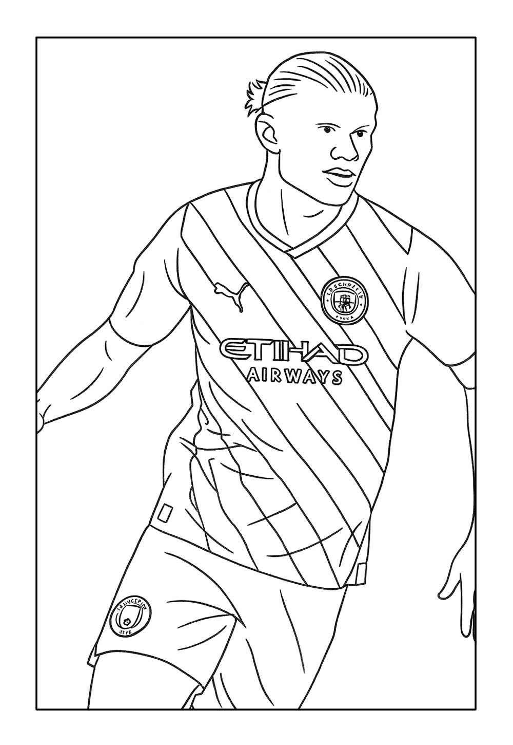 Desenho de Haaland no com Padrão Secundário do Manchester City