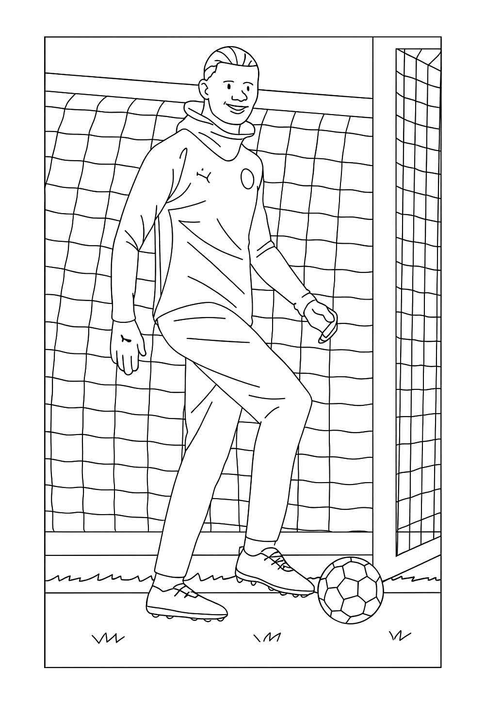 Desenho de Haaland jogando futebol para colorir
