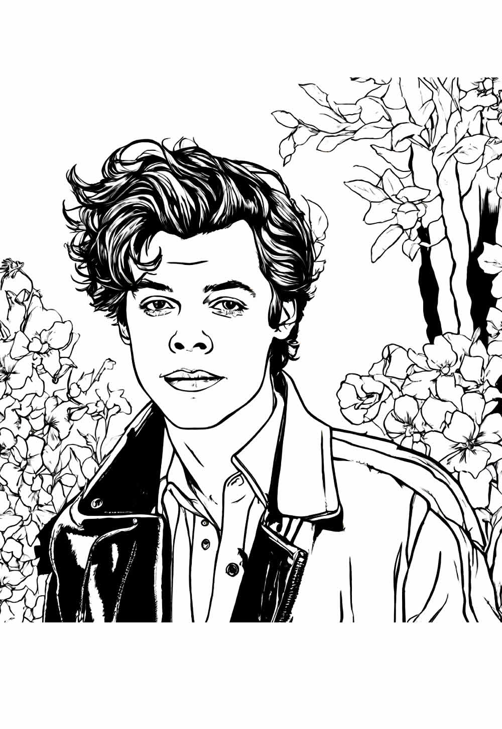 Harry Styles para colorir