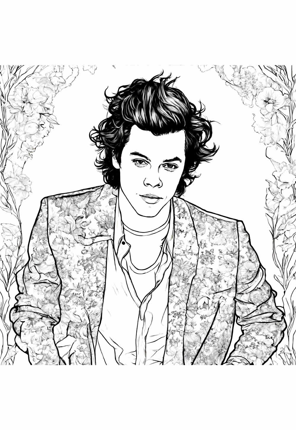 Desenho para pintar em Harry Styles