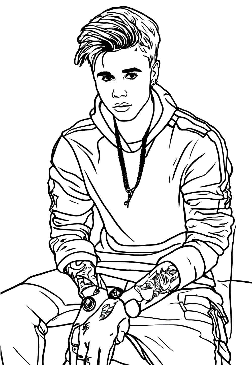 Desenho Justin Bieber Pintar e Colorir