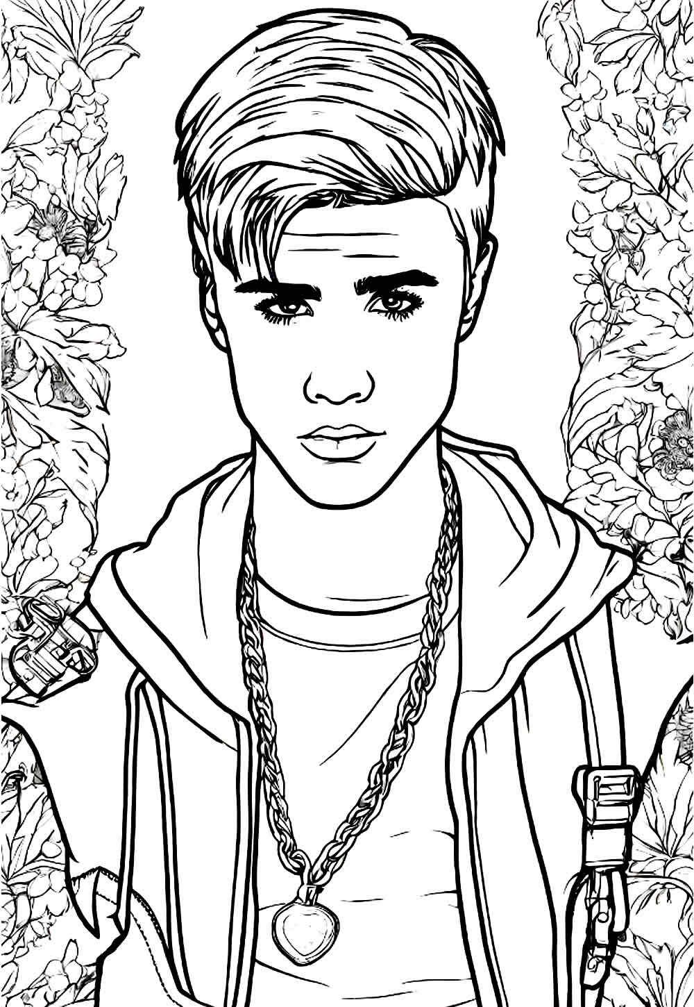 Desenho de Justin Bieber Colorir