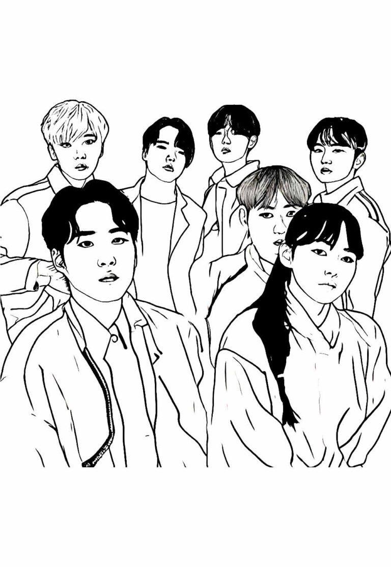 Desenhos de K-Pop para colorir - Bora Colorir