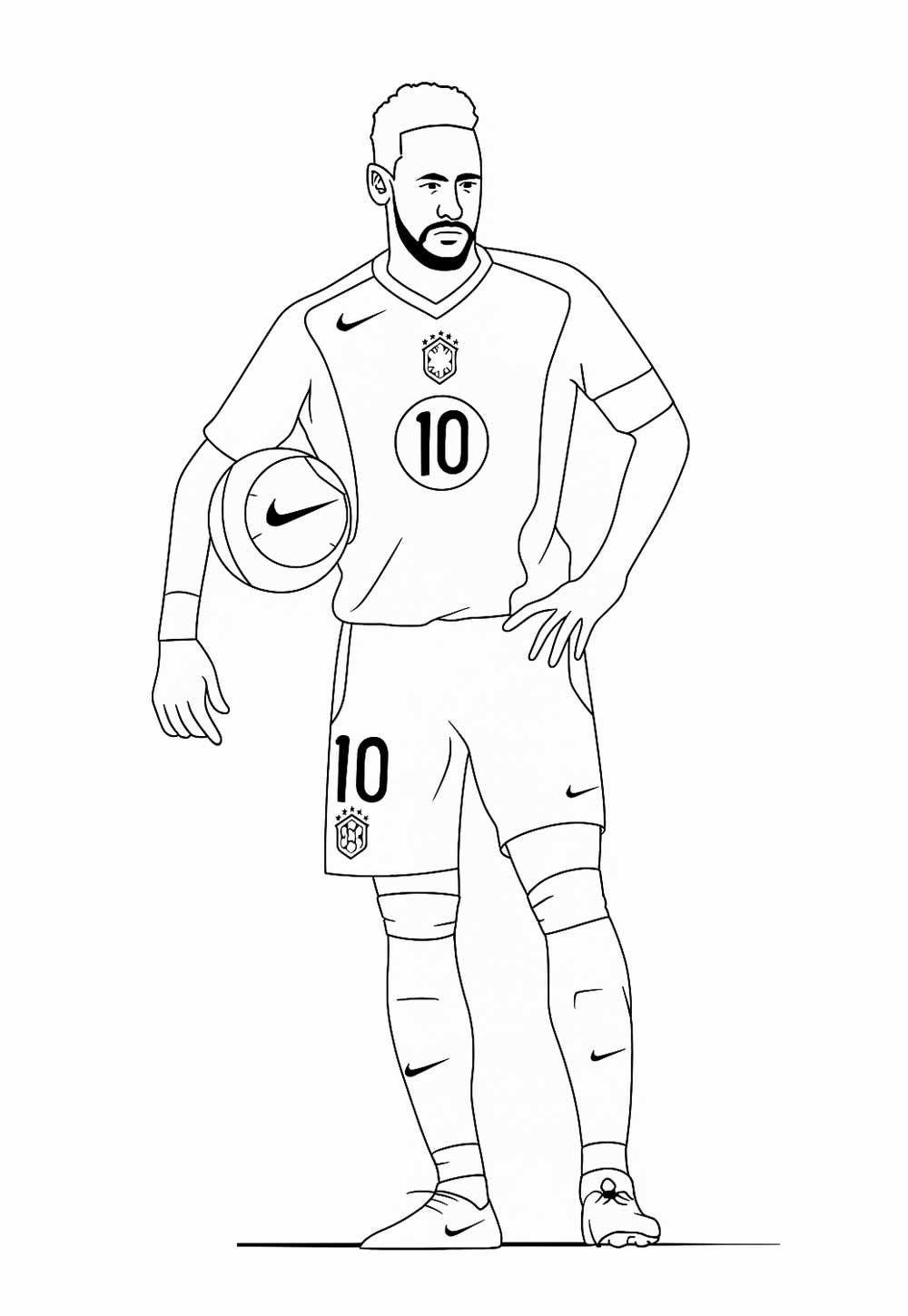 Desenho de Neymar para colorir