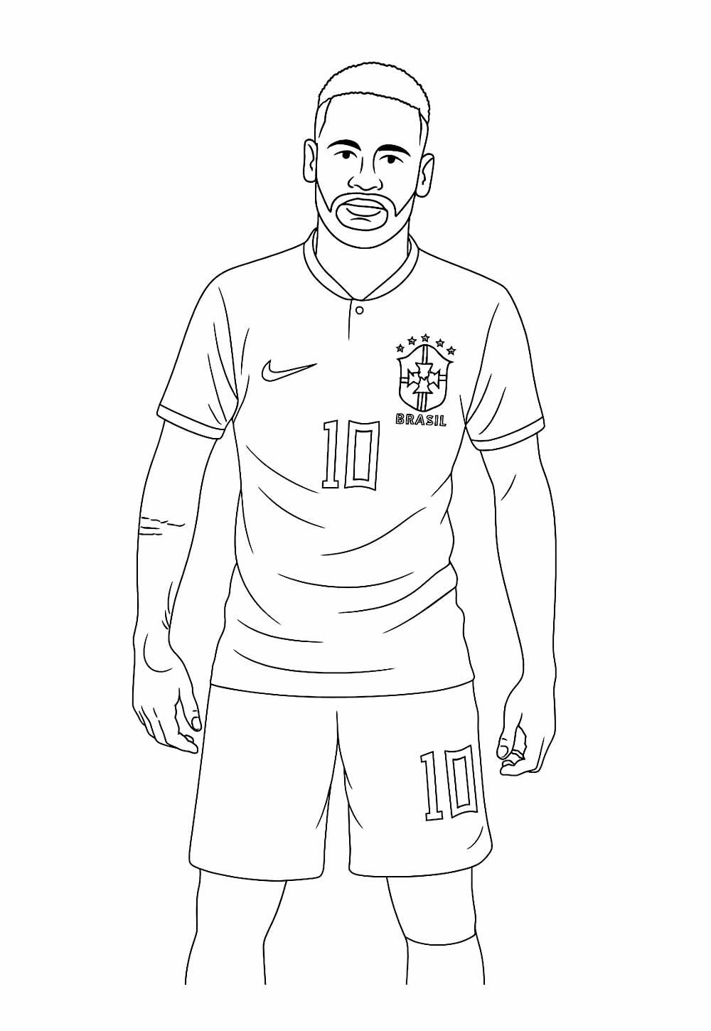 Desenho de Neymar para colorir