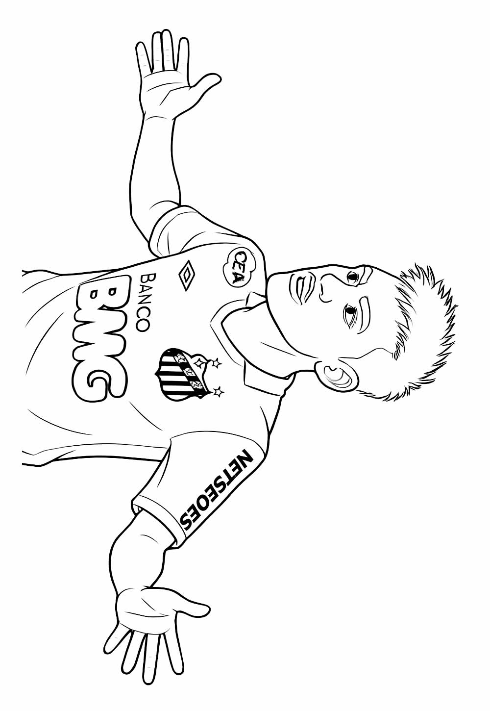 Desenho de Neymar para pintar