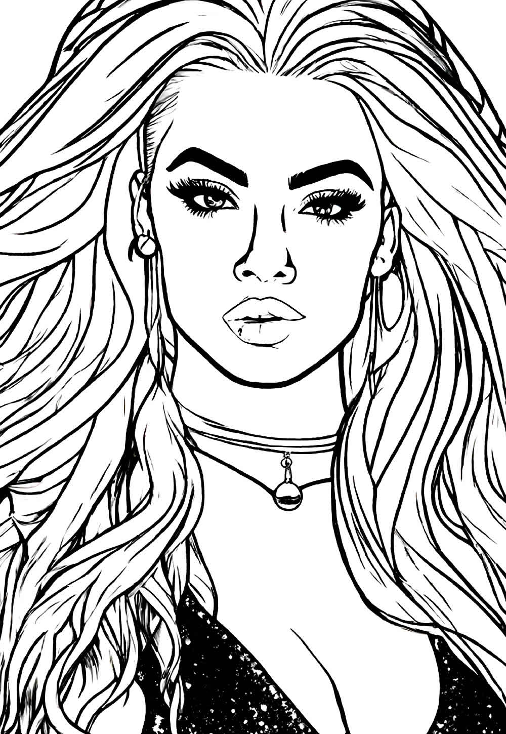 Desenho da Pabllo Vittar para imprimir e ppintar