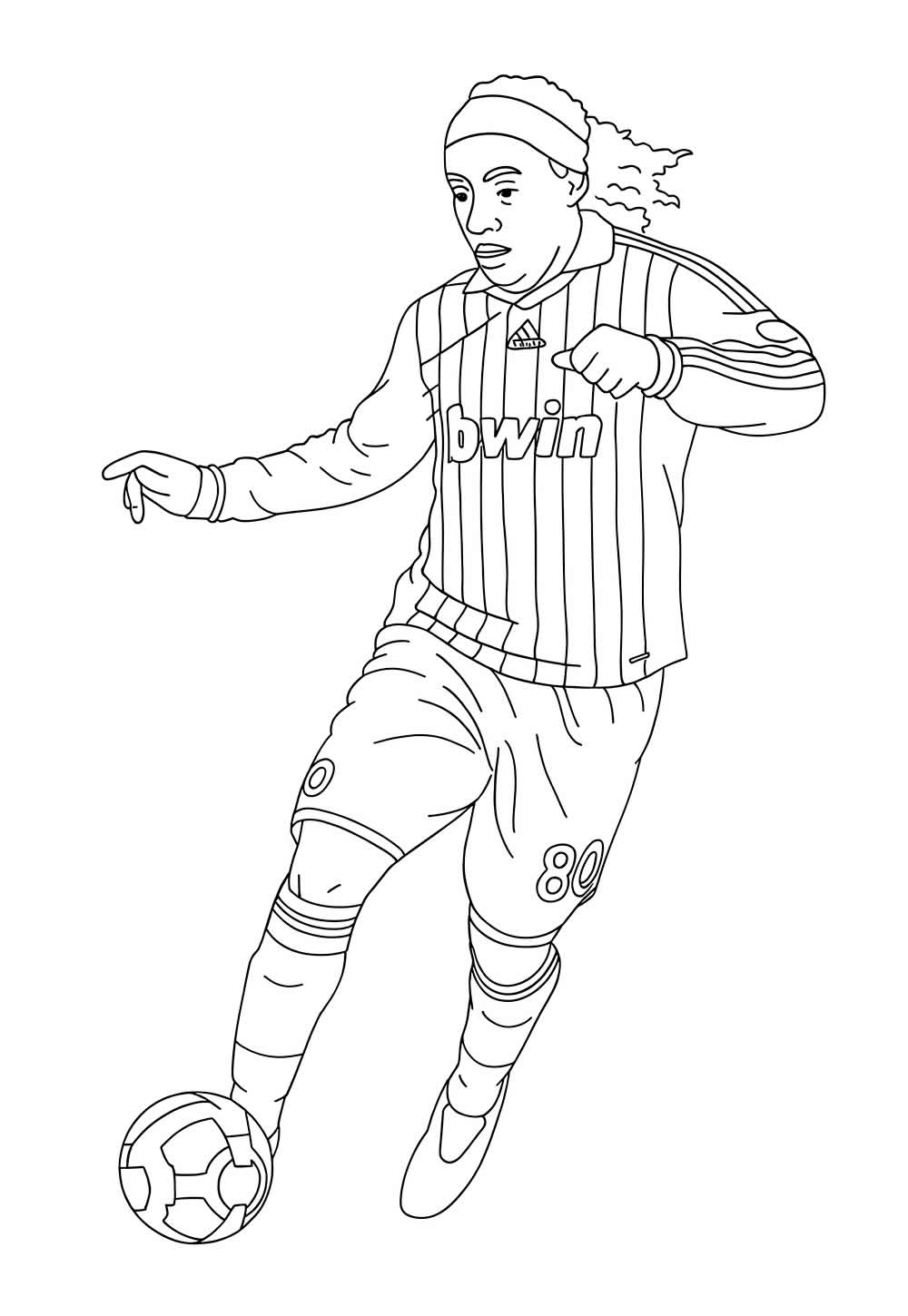 Desenho de Ronaldinho Gaúcho para colorir - O Bruxo