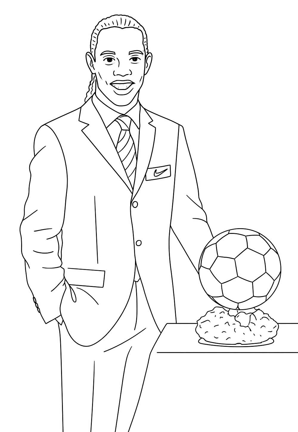 Desenho de Ronaldinho Gaúcho para colorir