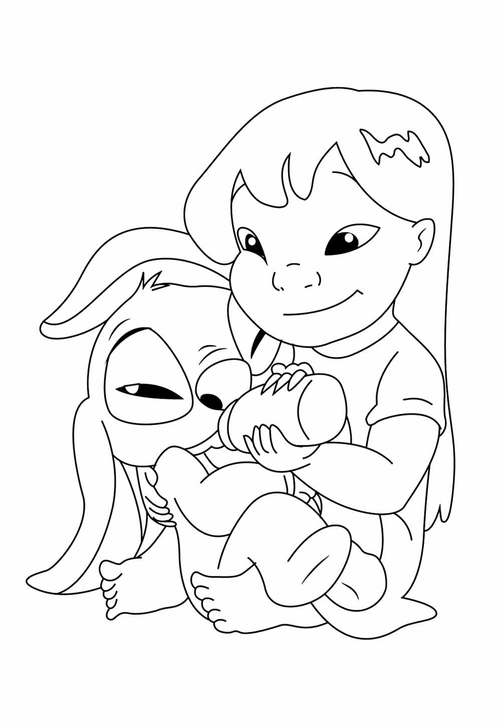 Desenho de Lilo e Stitch para colorir