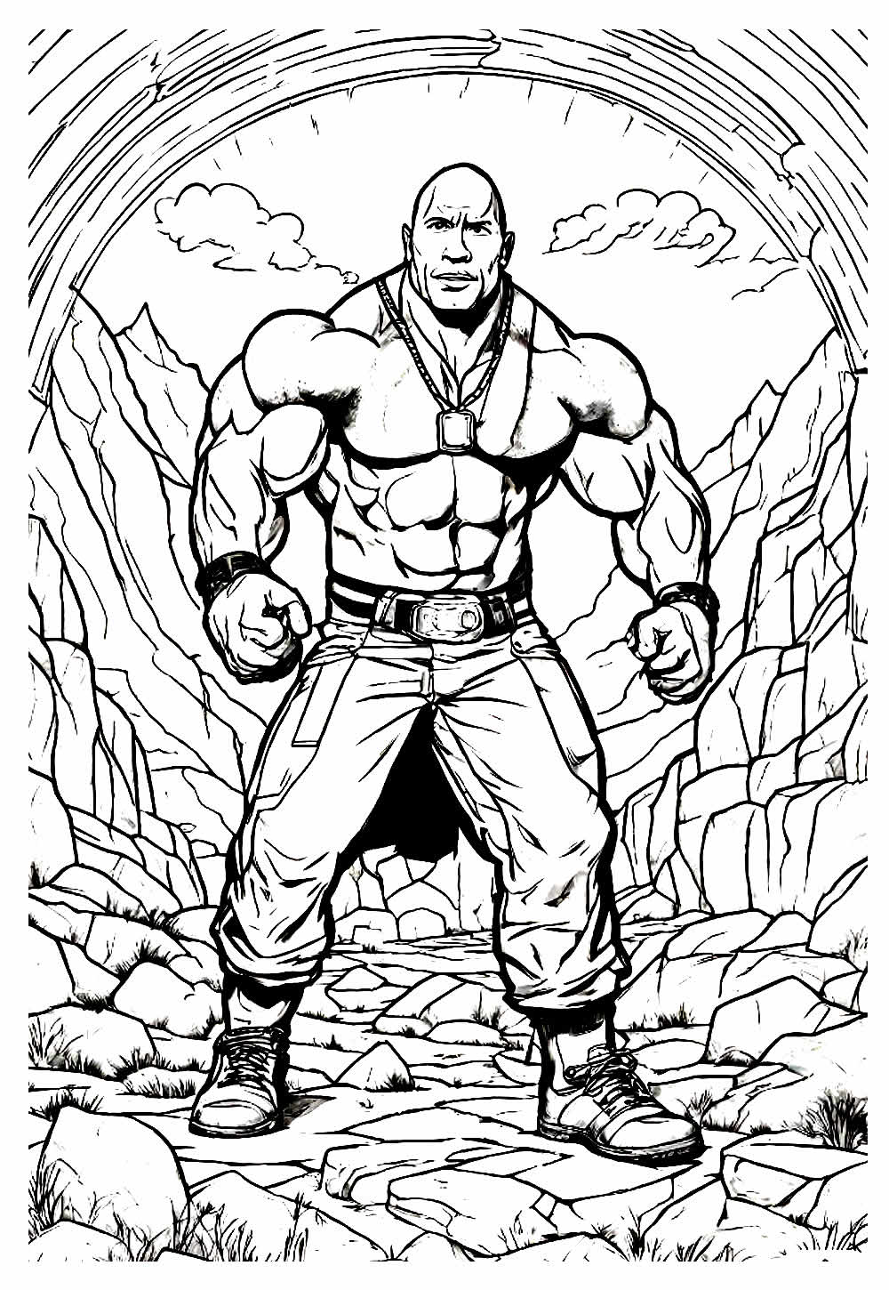 Desenhos do The Rock para colorir