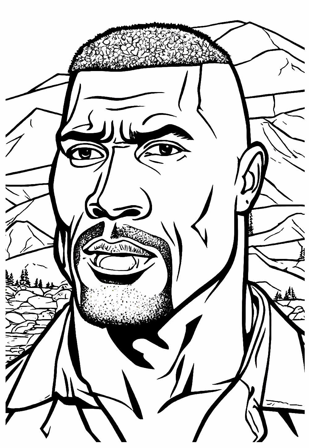 Imagem do The Rock para pintar