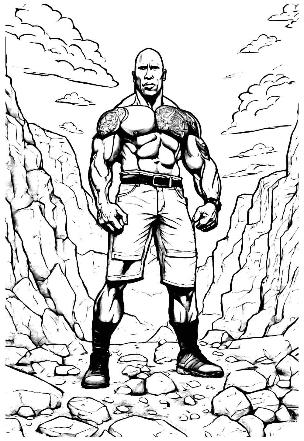 Desenhos The Rock para colorir