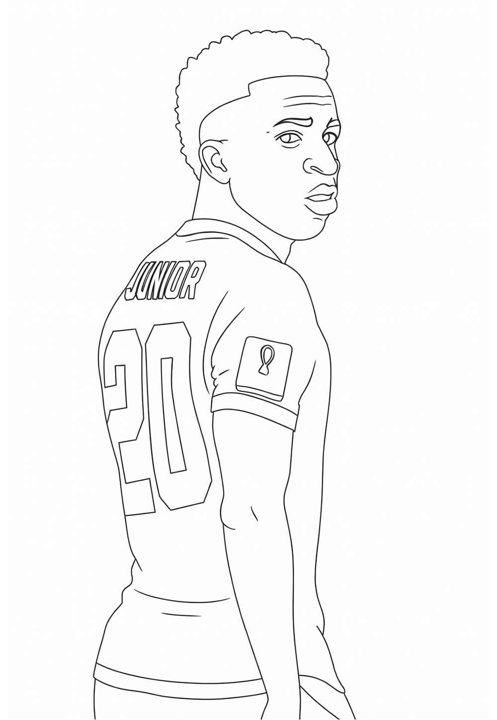 Desenho de Vinicius Júnior para colorir