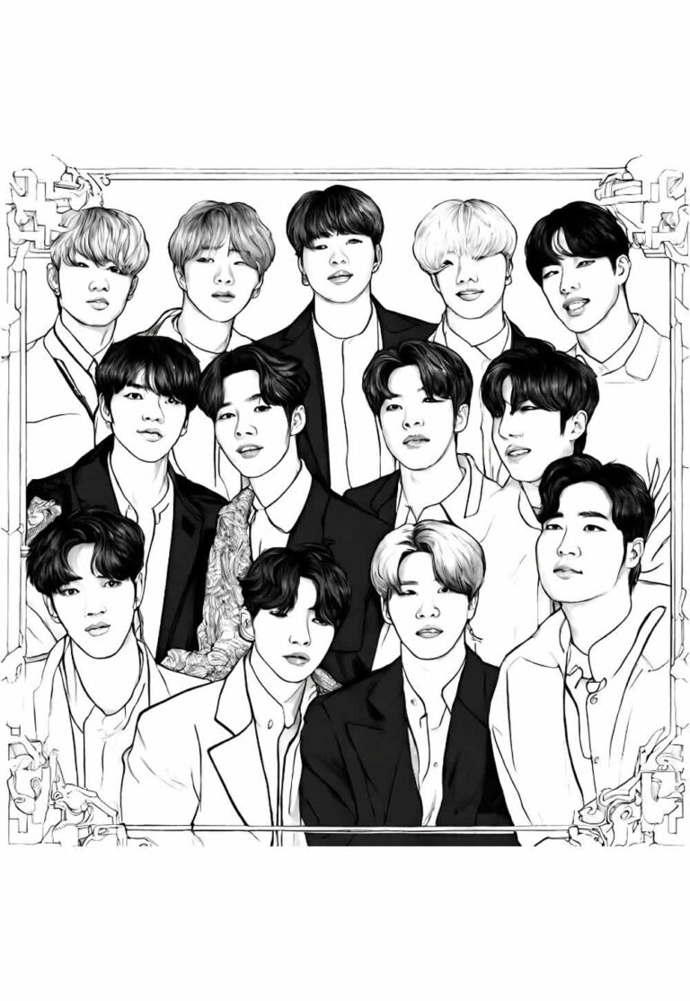 Desenhos do BTS para colorir - Bora Colorir