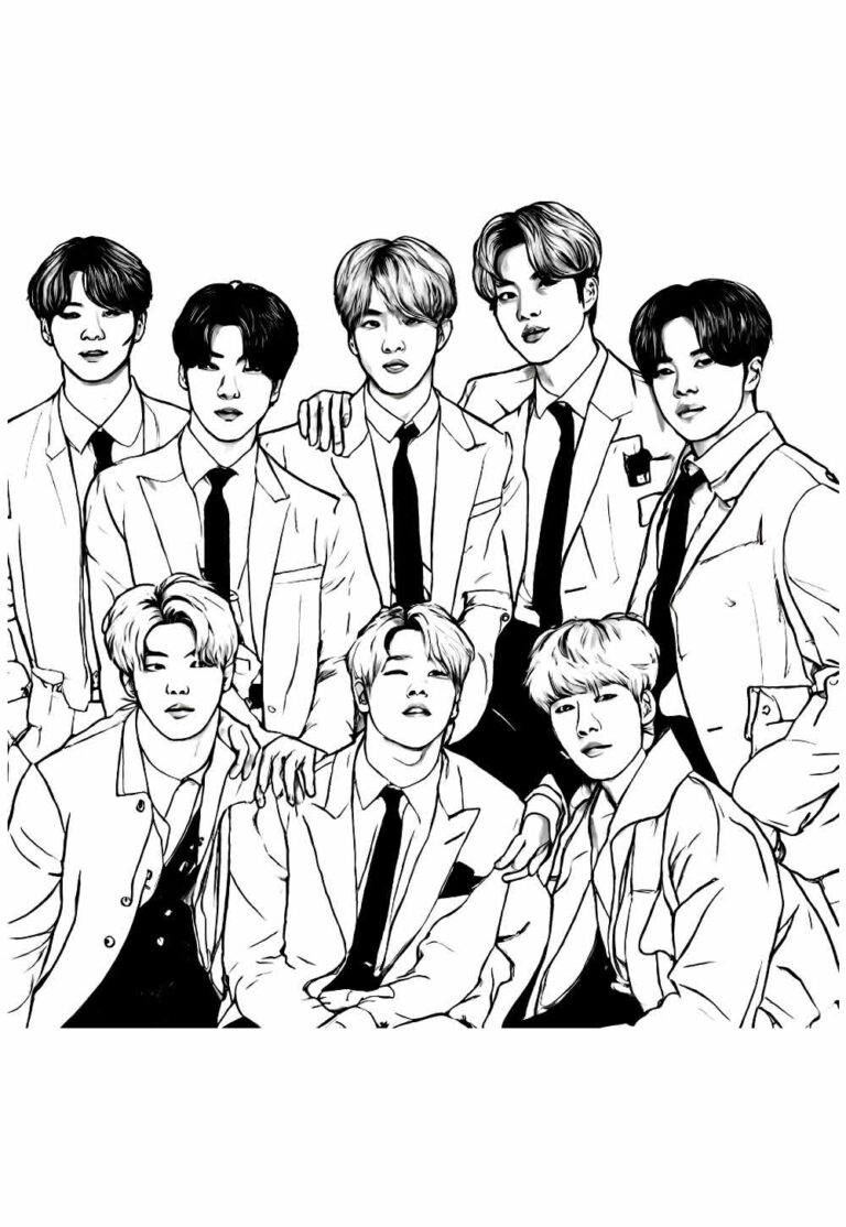 Desenhos do BTS para colorir - Bora Colorir