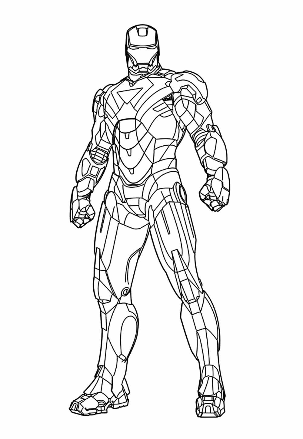 Desenho Homem de Ferro para colorir e pintar