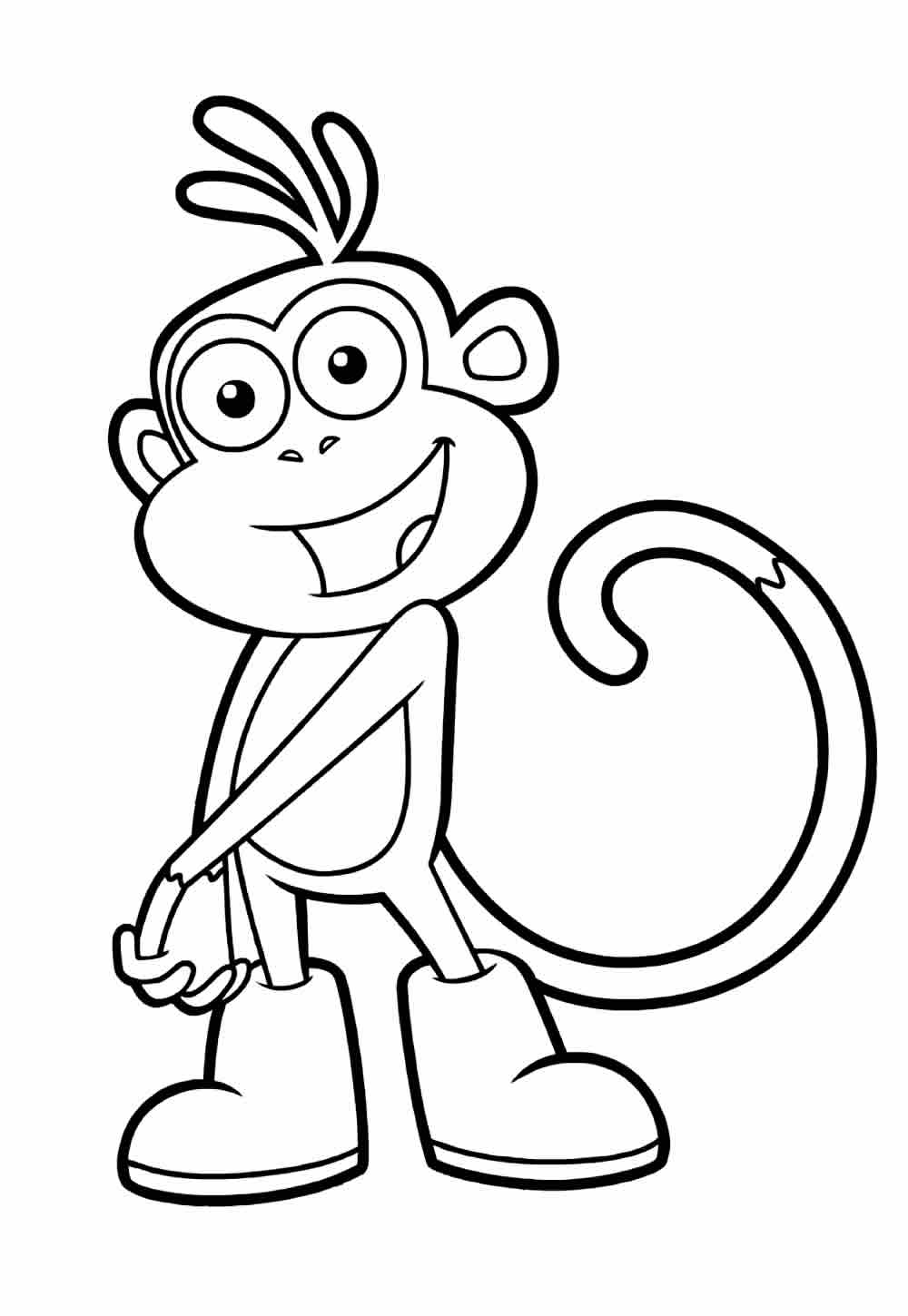 Desenhos do Macaco Botas para pintar