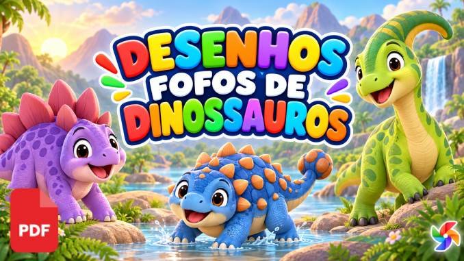 Desenhos Fofos de Dinossauros