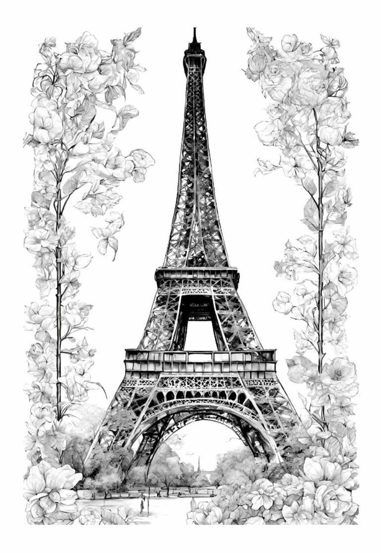 Desenhos da Torre Eiffel para colorir - Bora Colorir