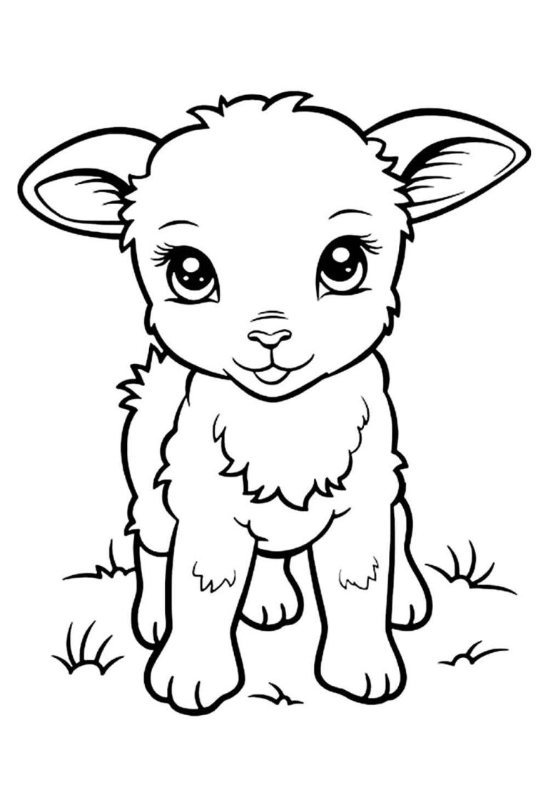 Desenhos de Cordeiro da Páscoa para colorir - Bora Colorir
