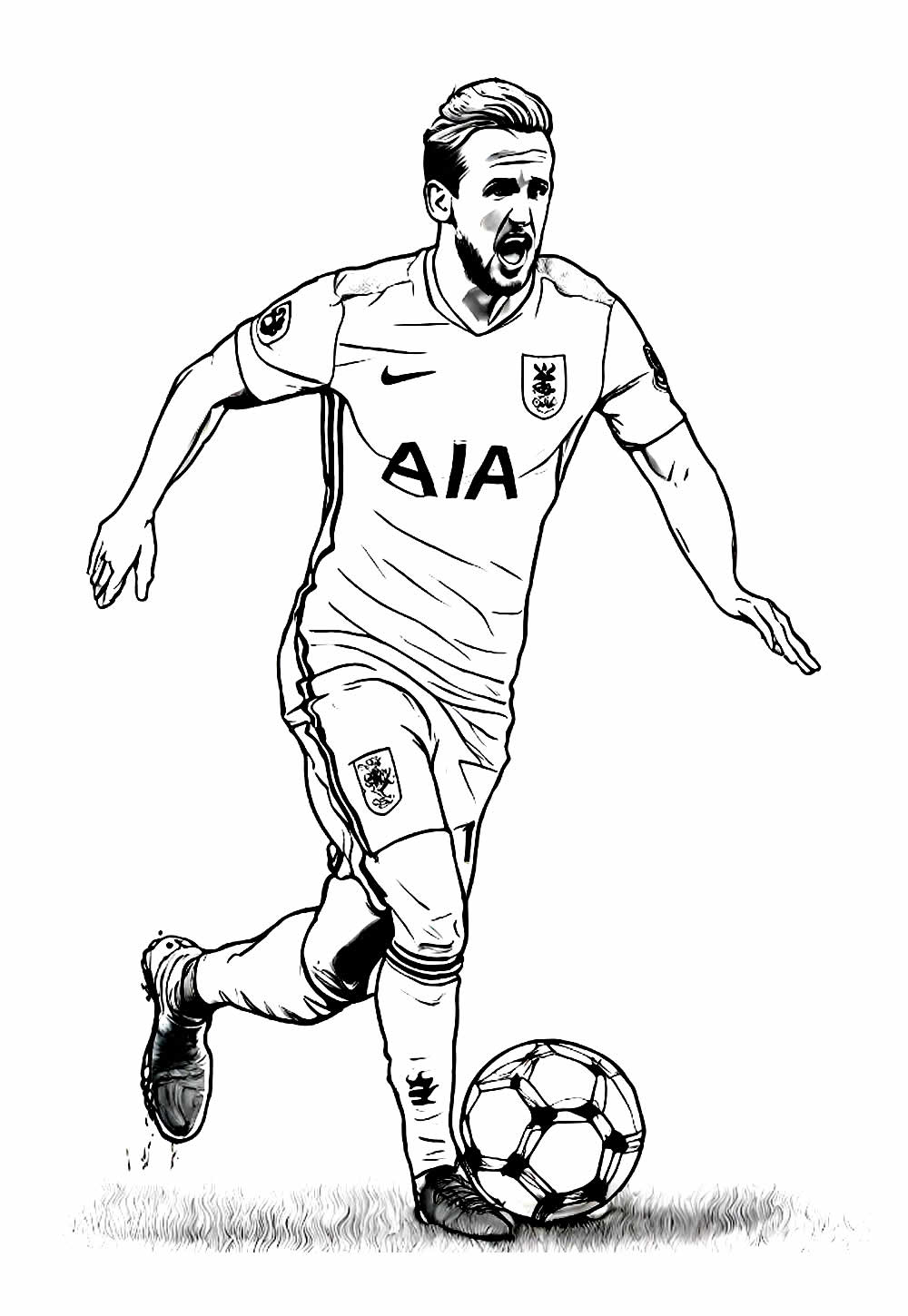 Desenhos de Harry Kane para colorir - Bora Colorir