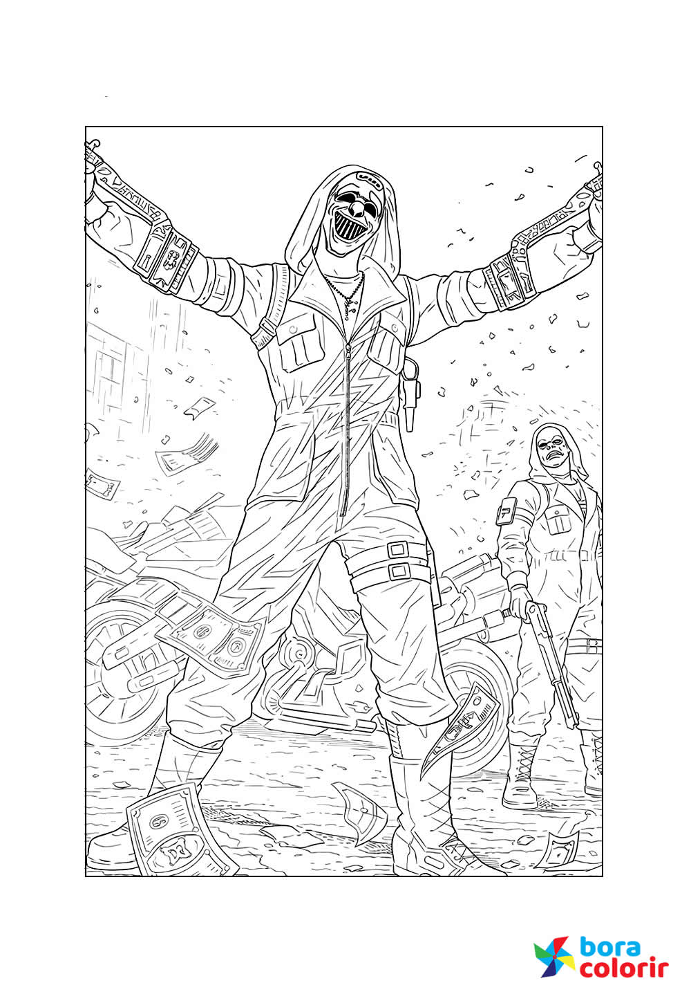 Desenho de Free Fire para imprimir e colorir